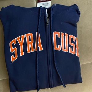 Syracuse University zip-up hoodie - Russell Athletics - navy & orange 🍊 NWT